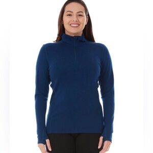 Minus 33 Midweight Sequoia #814 Merino Wool 1/4 Zip Mock Neck Base Layer Size L